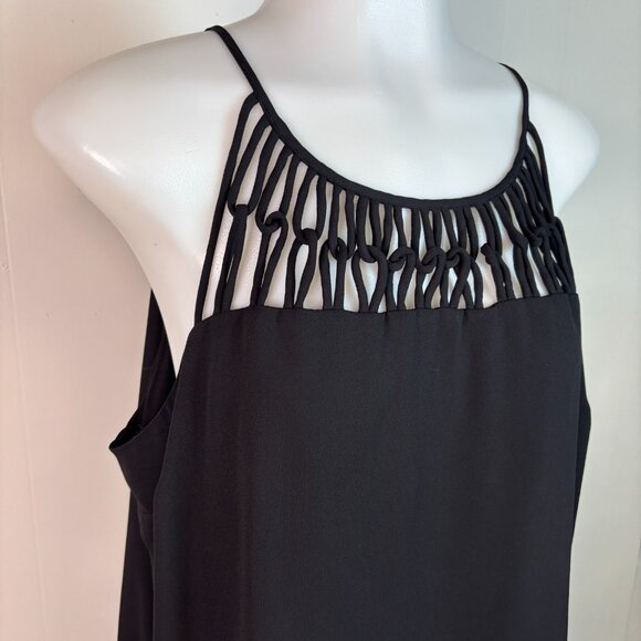 Maurices Tank Top Large Black Lattice Halter Neck Camisole Women's - Picture 2 of 8